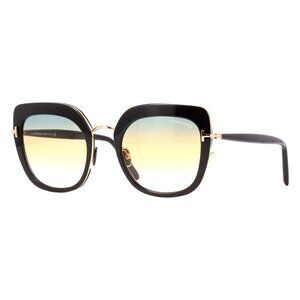 A0829Z New TOM FORD Virginia Black Cat Eye FT0945/S 01B Sunglasses Women